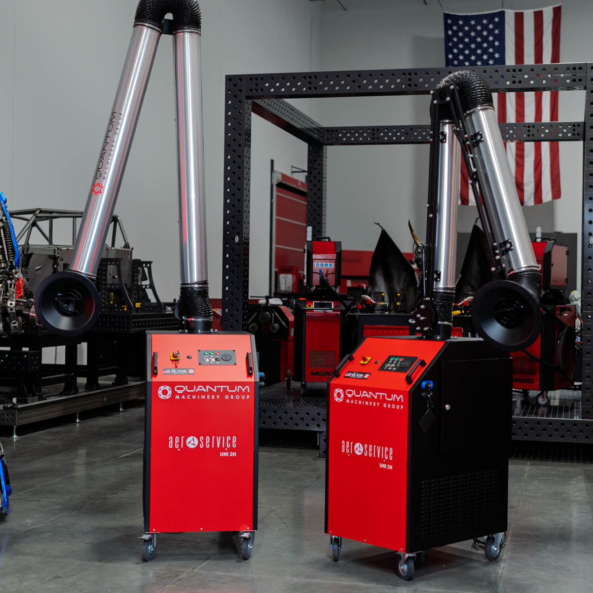 UNI 2H: Professional Mobile Welding Fume Extraction System with 10' Aluminum Extraction Arm