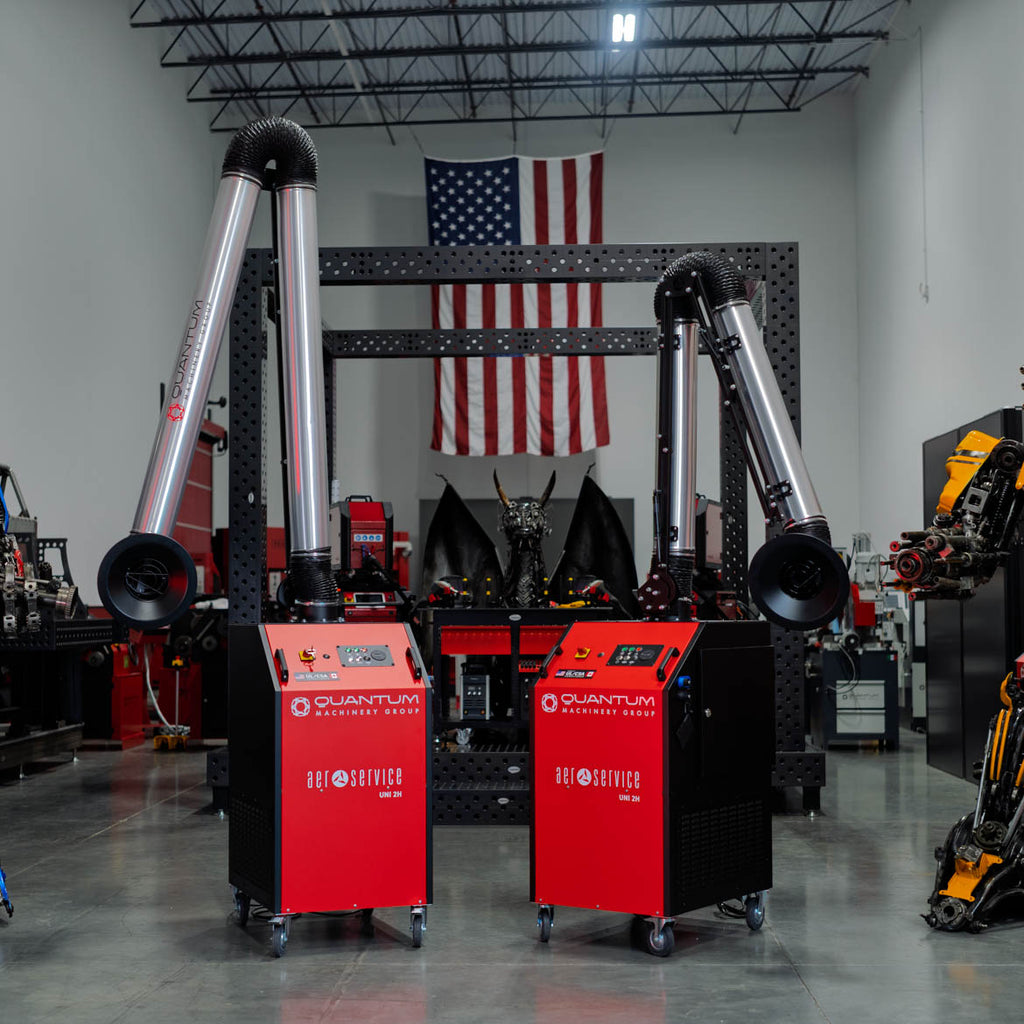UNI 2H: Professional Mobile Welding Fume Extraction System with 10' Aluminum Extraction Arm