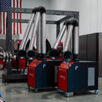 UNI 3.2.2 W3: Dual-Arm Self-Cleaning Mobile Filter Unit for Welding Fumes with 13' Aluminum Extraction Arms