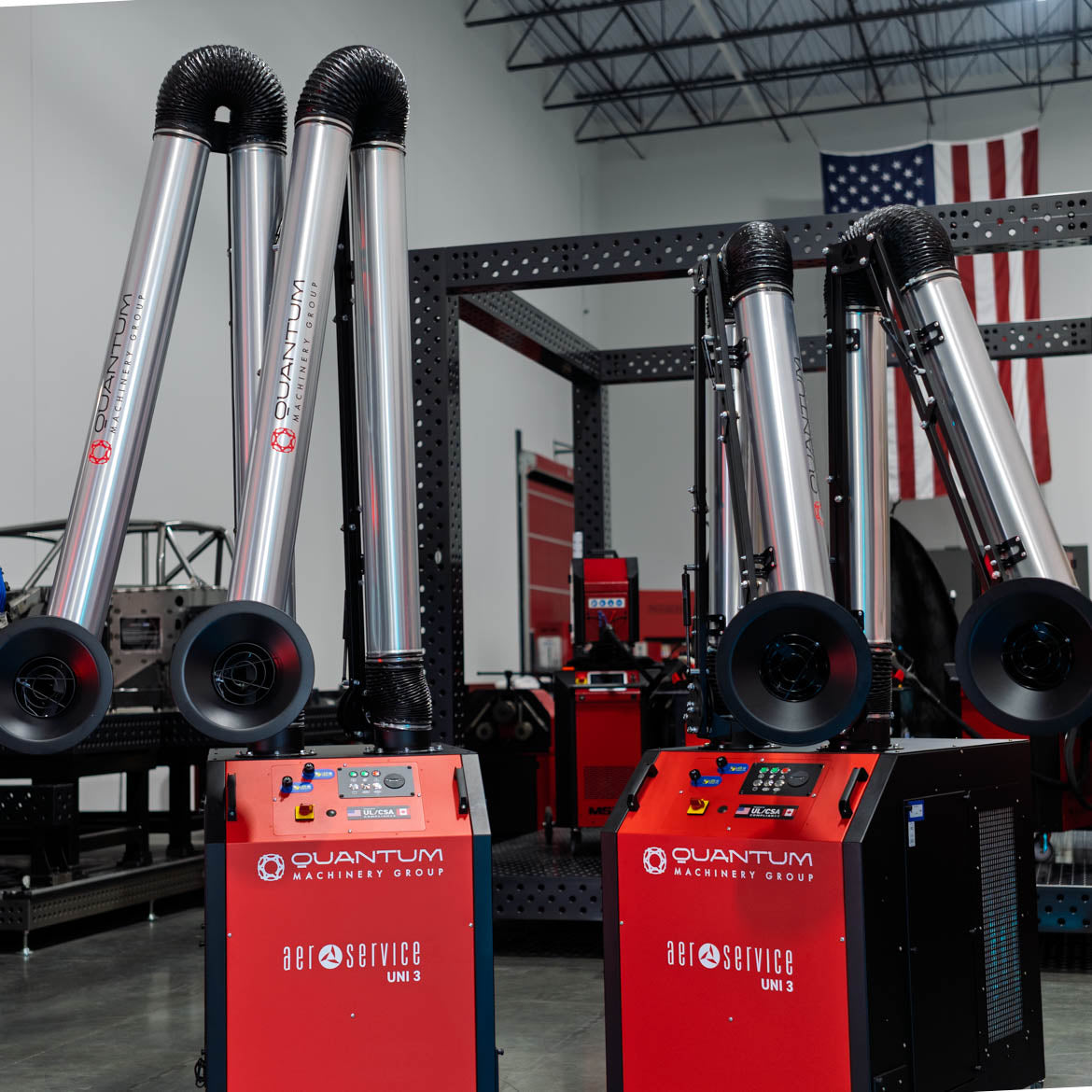 UNI 3.2.2 W3: Dual-Arm Self-Cleaning Mobile Filter Unit for Welding Fumes with 13' Aluminum Extraction Arms