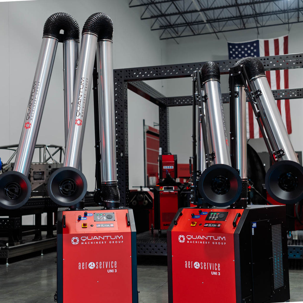 UNI 3.2.2 W3: Dual-Arm Self-Cleaning Mobile Filter Unit for Welding Fumes with 10' Flex Arms