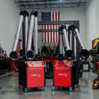 UNI 3.2.2 W3: Dual-Arm Self-Cleaning Mobile Filter Unit for Welding Fumes with 10' Flex Arms