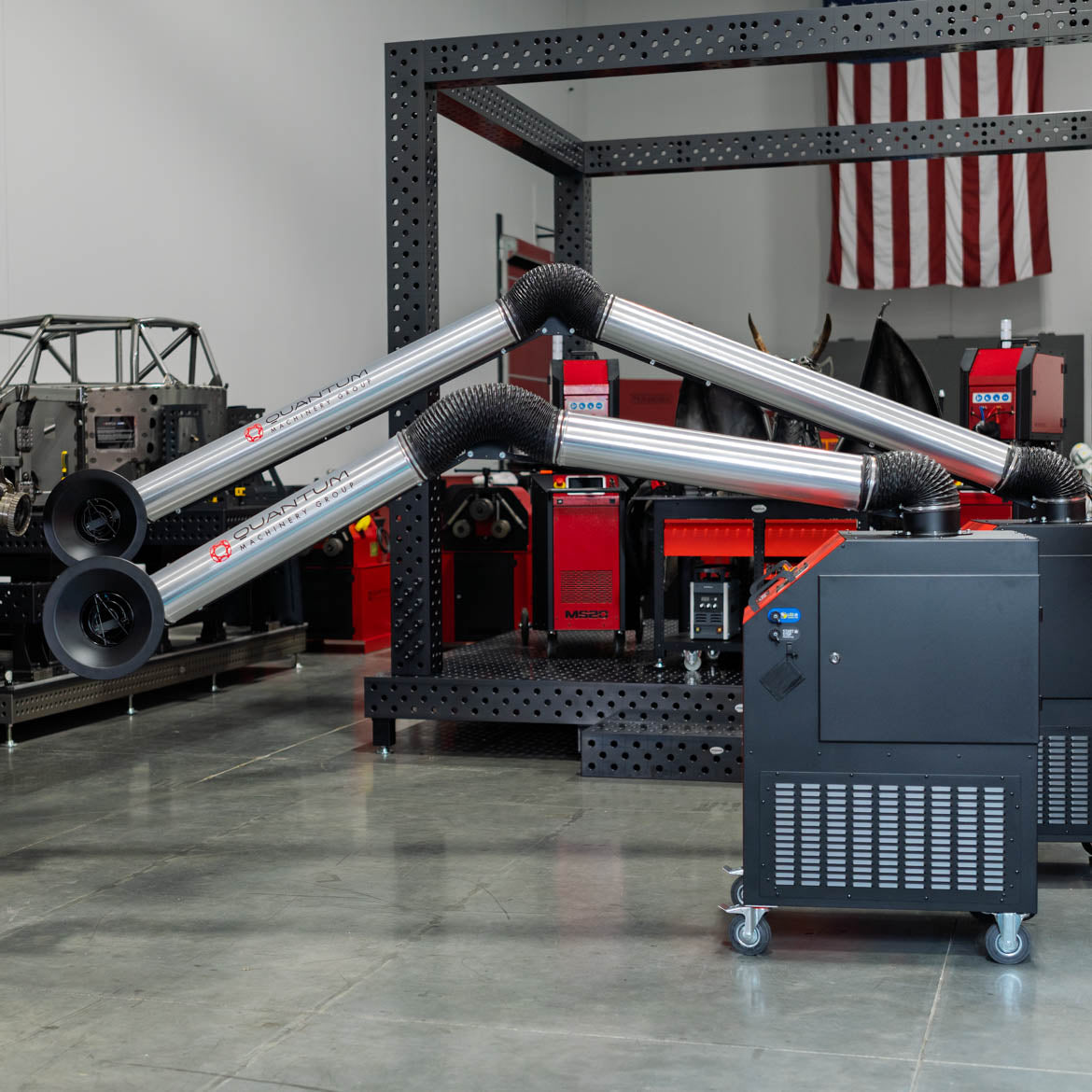 UNI 2H: Professional Mobile Welding Fume Extraction System with 13' Aluminum Extraction Arm
