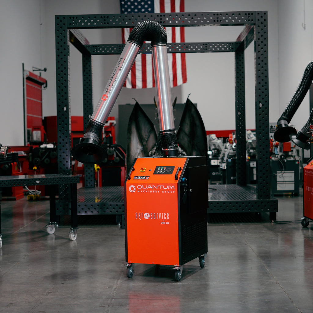 UNI 2H: Professional Mobile Welding Fume Extraction System with 10' Aluminum Extraction Arm