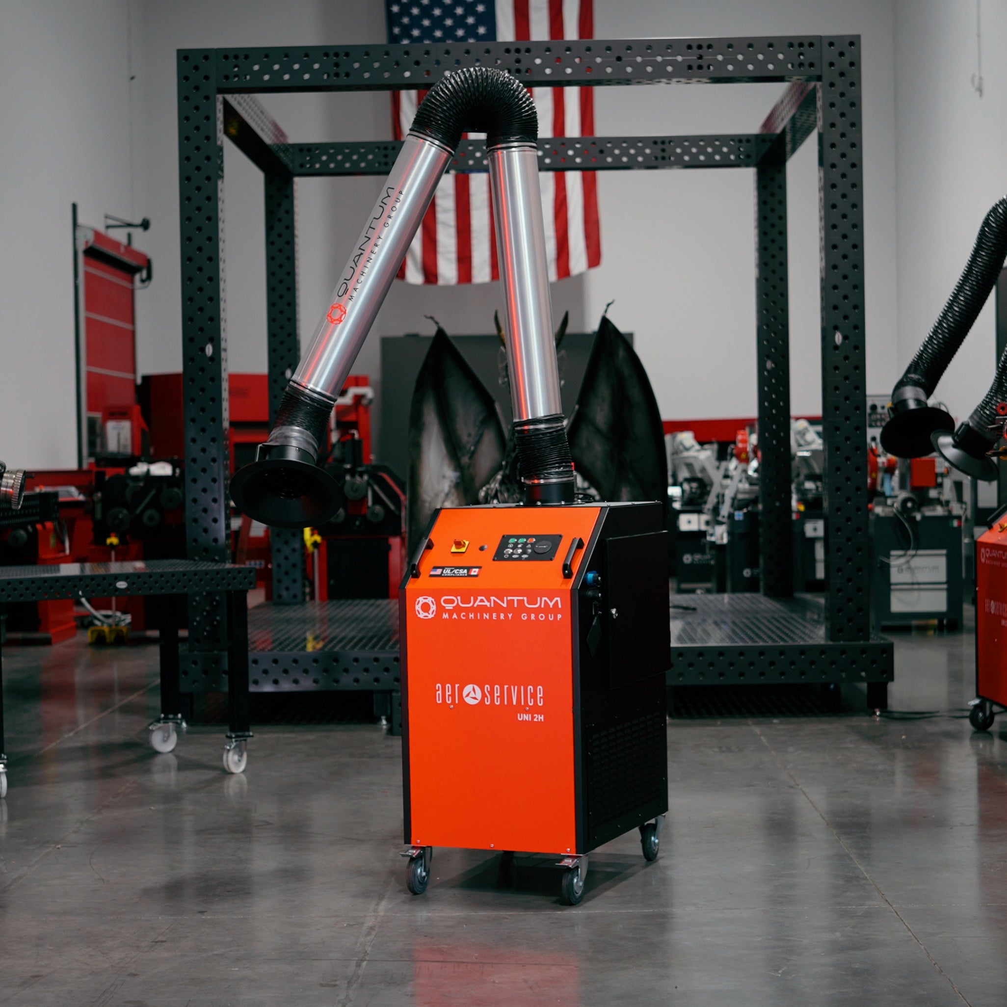 UNI 2H: Professional Mobile Welding Fume Extraction System with 10' Aluminum Extraction Arm