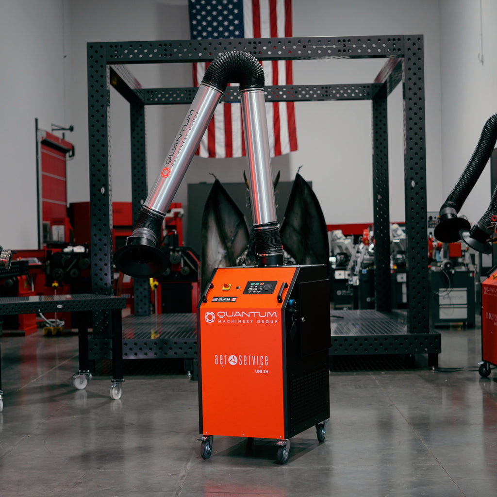 UNI 2H: Professional Mobile Welding Fume Extraction System with 10' Aluminum Extraction Arm