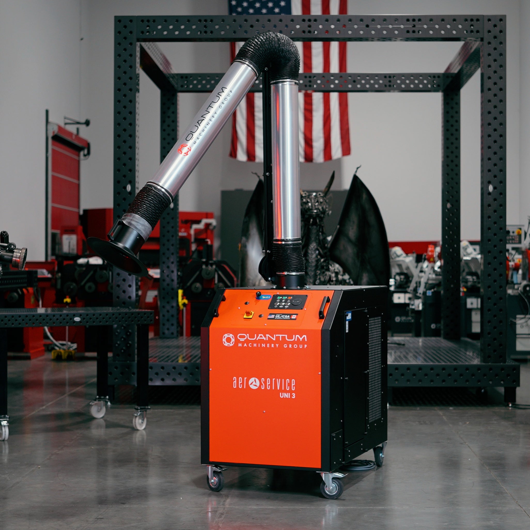 UNI 3.2.1 W3: Self-Cleaning Mobile Filter Unit for Welding Fumes with 10' Aluminum Extraction Arm