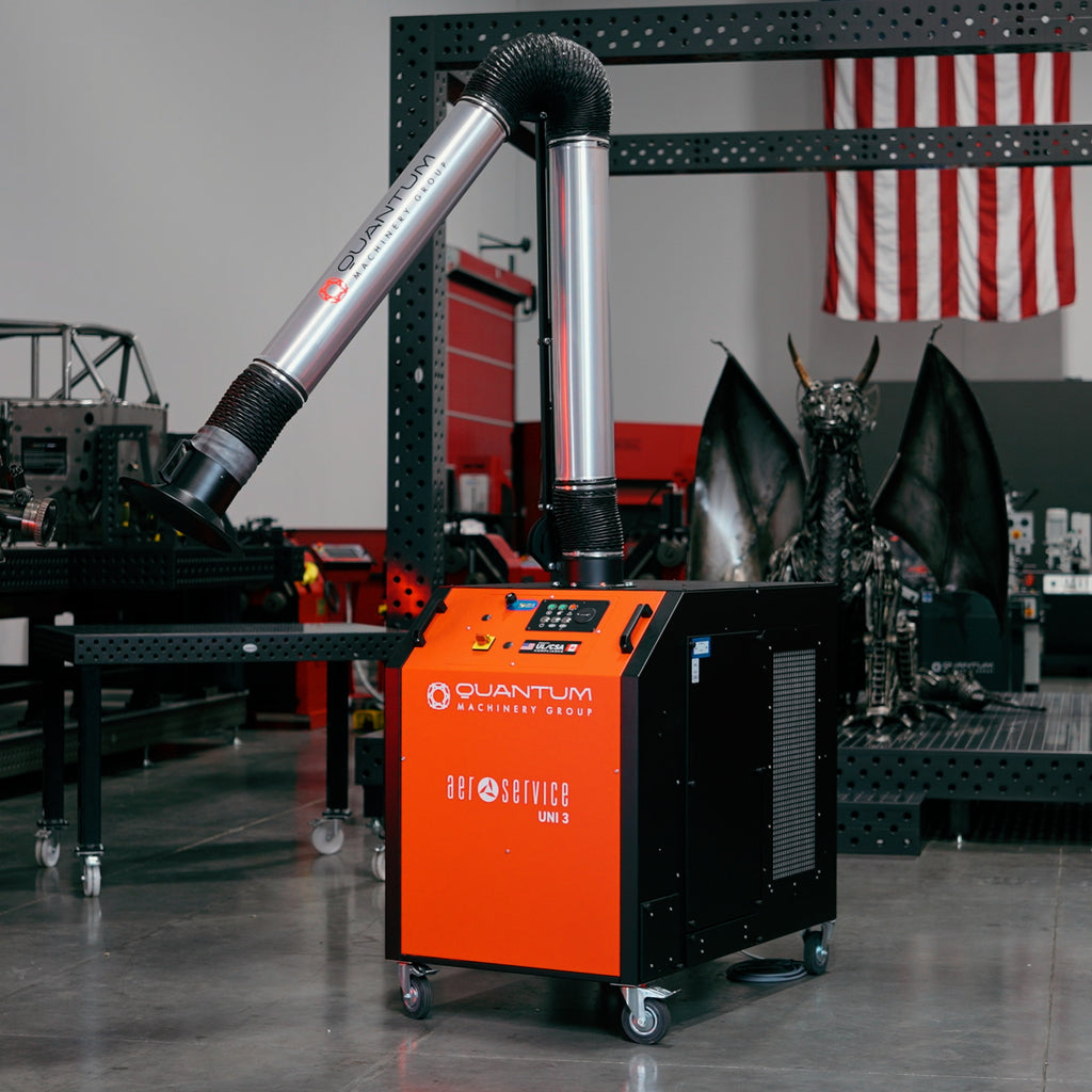 UNI 3.2.1 W3: Self-Cleaning Mobile Filter Unit for Welding Fumes with 10' Aluminum Extraction Arm