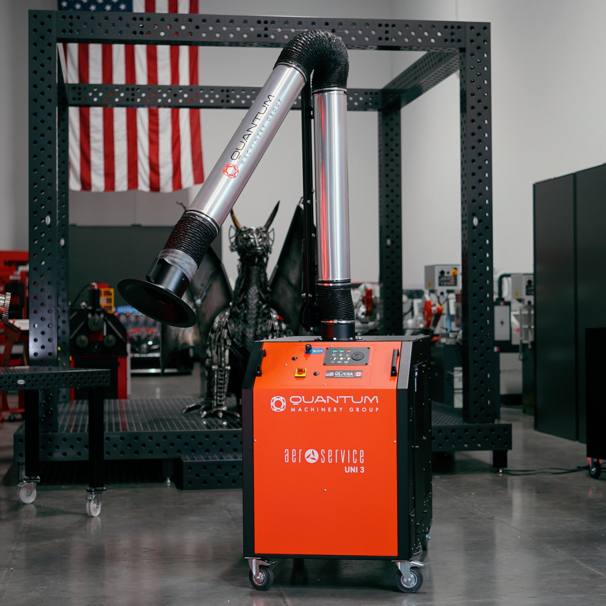 UNI 3.2.1 W3: Self-Cleaning Mobile Filter Unit for Welding Fumes with 10' Aluminum Extraction Arm