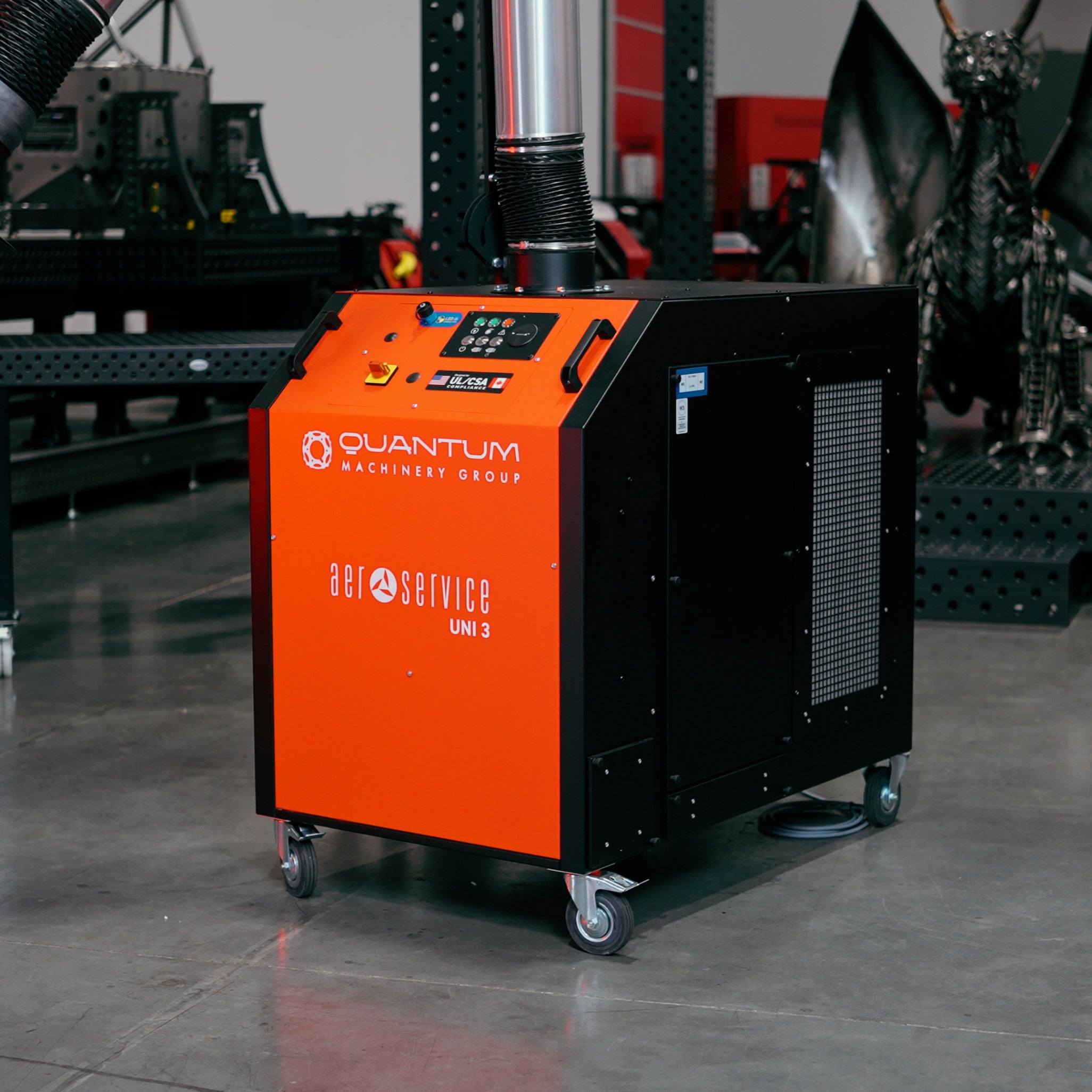 UNI 3.2.1 W3: Self-Cleaning Mobile Filter Unit for Welding Fumes with 10' Aluminum Extraction Arm