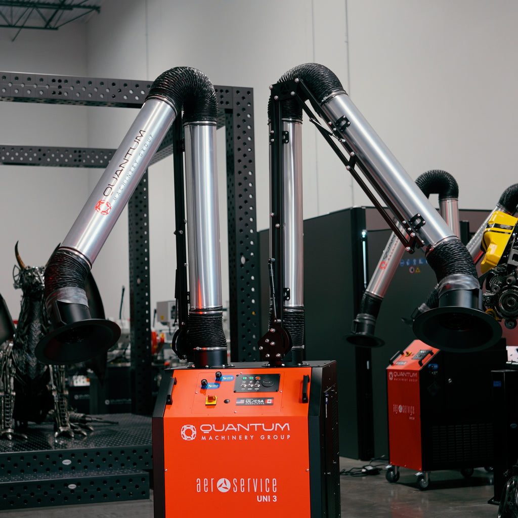 UNI 3.2.2 W3: Dual-Arm Self-Cleaning Mobile Filter Unit for Welding Fumes with 10' Flex Arms