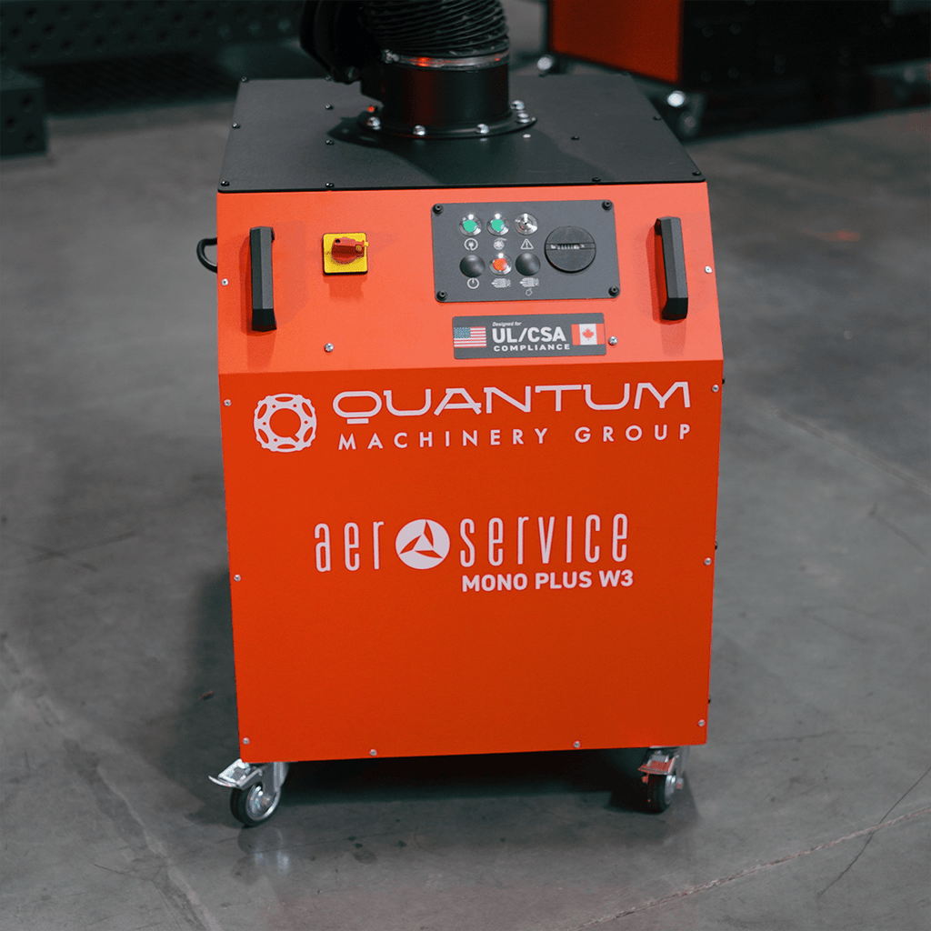 MONO PLUS W3: Mobile Filter Unit for Welding Fumes with 10' Aluminum Extraction Arm - Welding Fume Extraction Systems - Quantum Machinery Group - In Stock and Sold in the USA