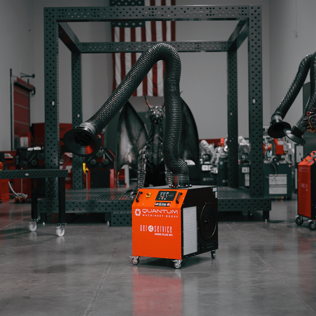 MONO PLUS W3: Mobile Filter Unit for Welding Fumes with 10' Flex Arm - Welding Fume Extraction Systems - Quantum Machinery Group - In Stock and Sold in the USA