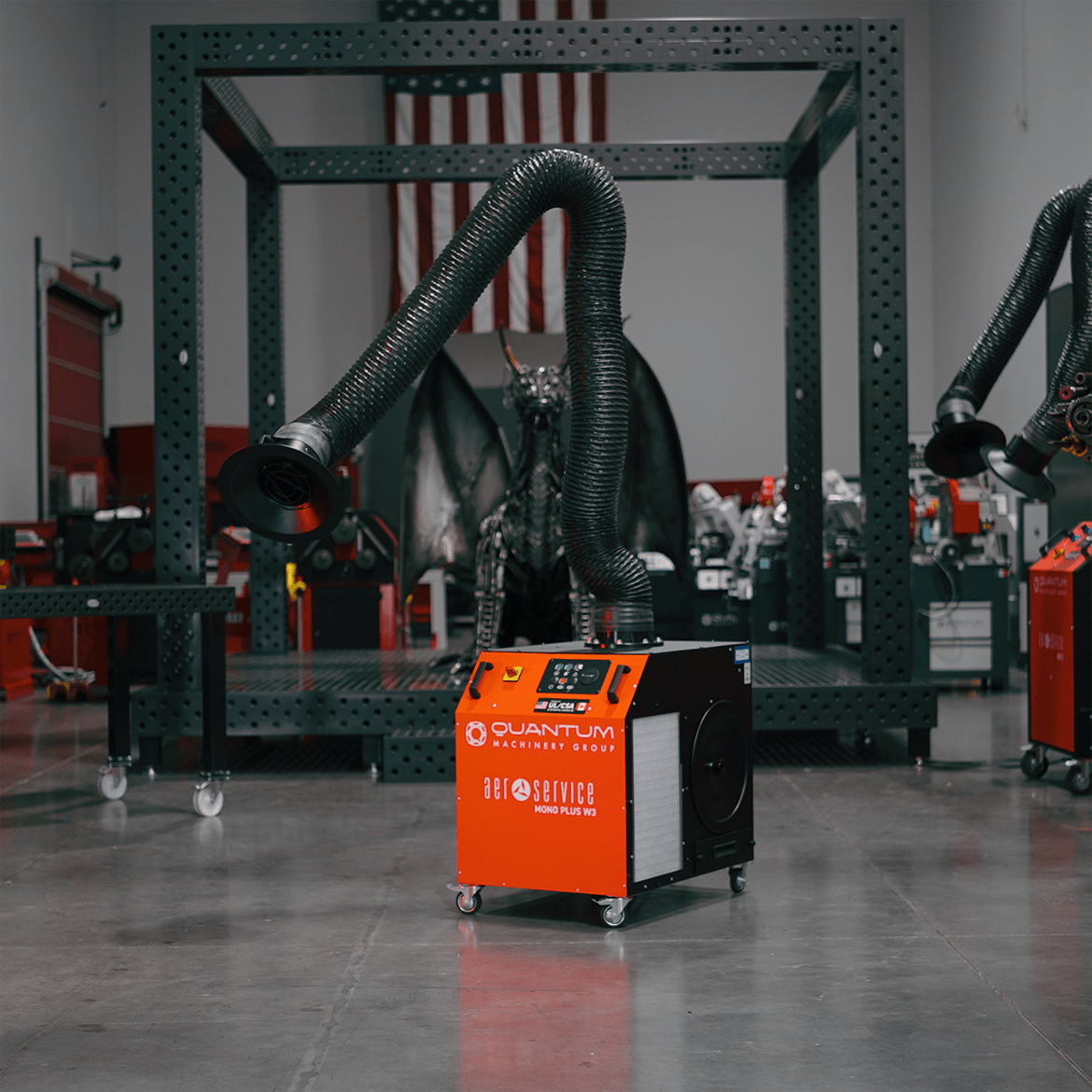 MONO PLUS W3: Mobile Filter Unit for Welding Fumes with 10' Flex Arm - Welding Fume Extraction Systems - Quantum Machinery Group - In Stock and Sold in the USA