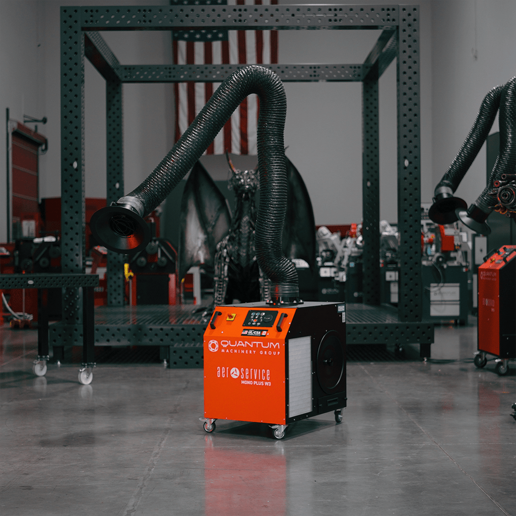 MONO PLUS W3: Mobile Filter Unit for Welding Fumes with 10' Flex Arm - Welding Fume Extraction Systems - Quantum Machinery Group - In Stock and Sold in the USA