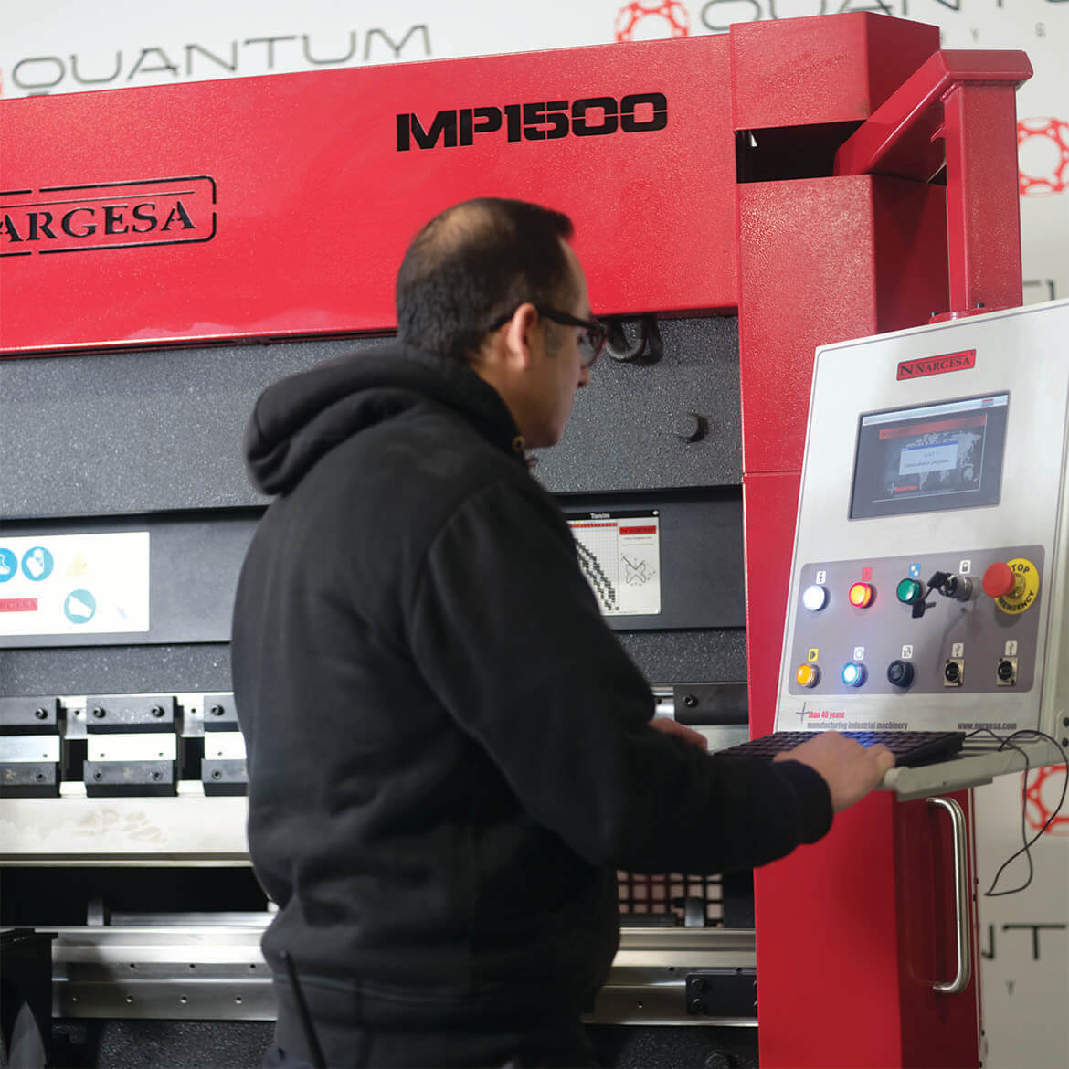 MP1500CNC: 5 Foot x 40 Ton Hydraulic Press Brake - Press Brakes - Quantum Machinery Group - In Stock and Sold in the USA