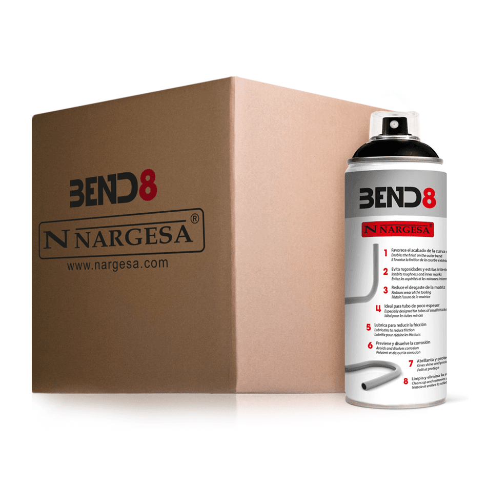 Nargesa Bend8 Aerosol Lubricant for CC Series Rotary Benders (Case of 12, 13.5 oz. Aerosol Cans) - Non-Mandrel Rotary Benders - Quantum Machinery Group - In Stock and Sold in the USA