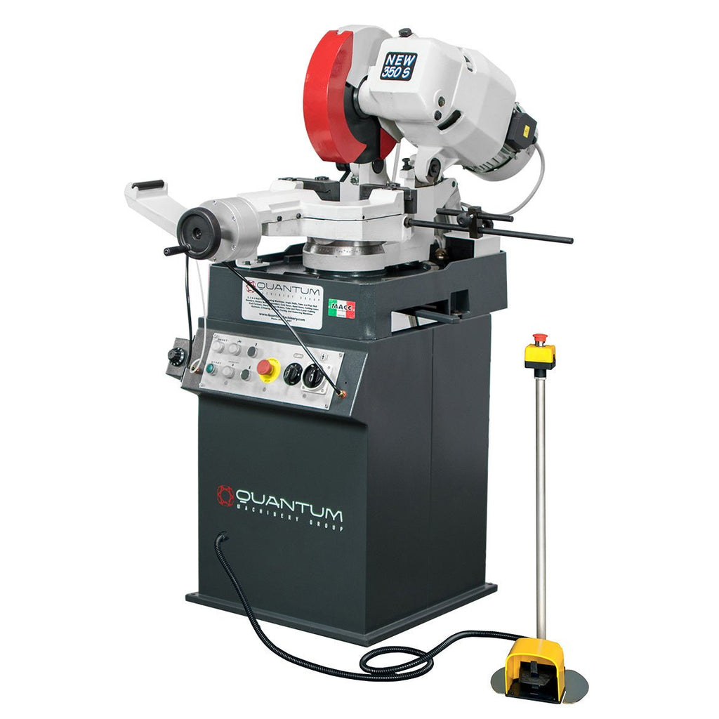 NEW 350 S: 14" Semi - Auto, Pivot - Style Cold Saw (4 - 1/4" Round Tube Capacity) - Cold Saws - Quantum Machinery Group - In Stock and Sold in the USA