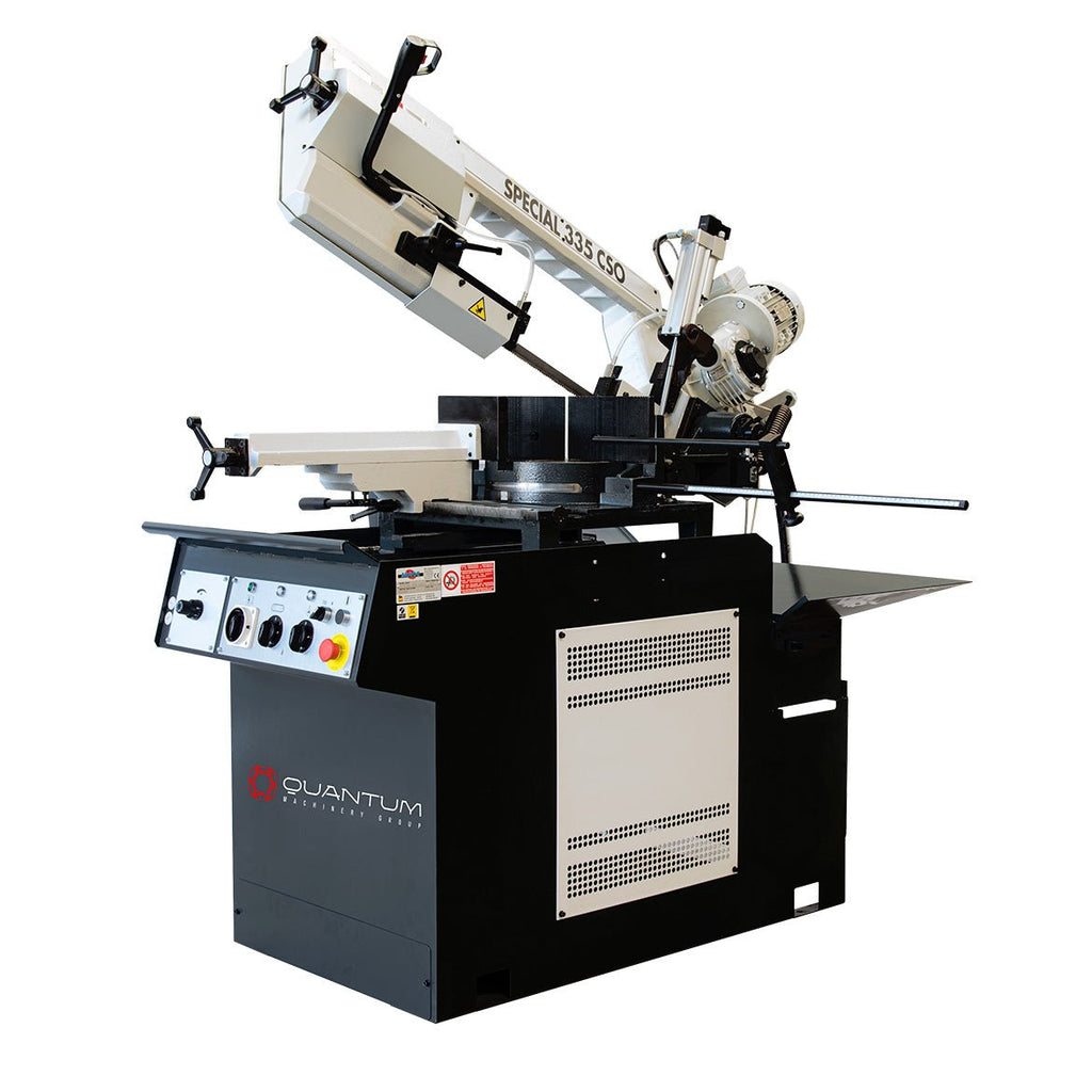 S 335 CSO: Manual Band Saw with Automatic Head Descent and Variable Speed Inverter - Band Saws - Quantum Machinery Group - In Stock and Sold in the USA