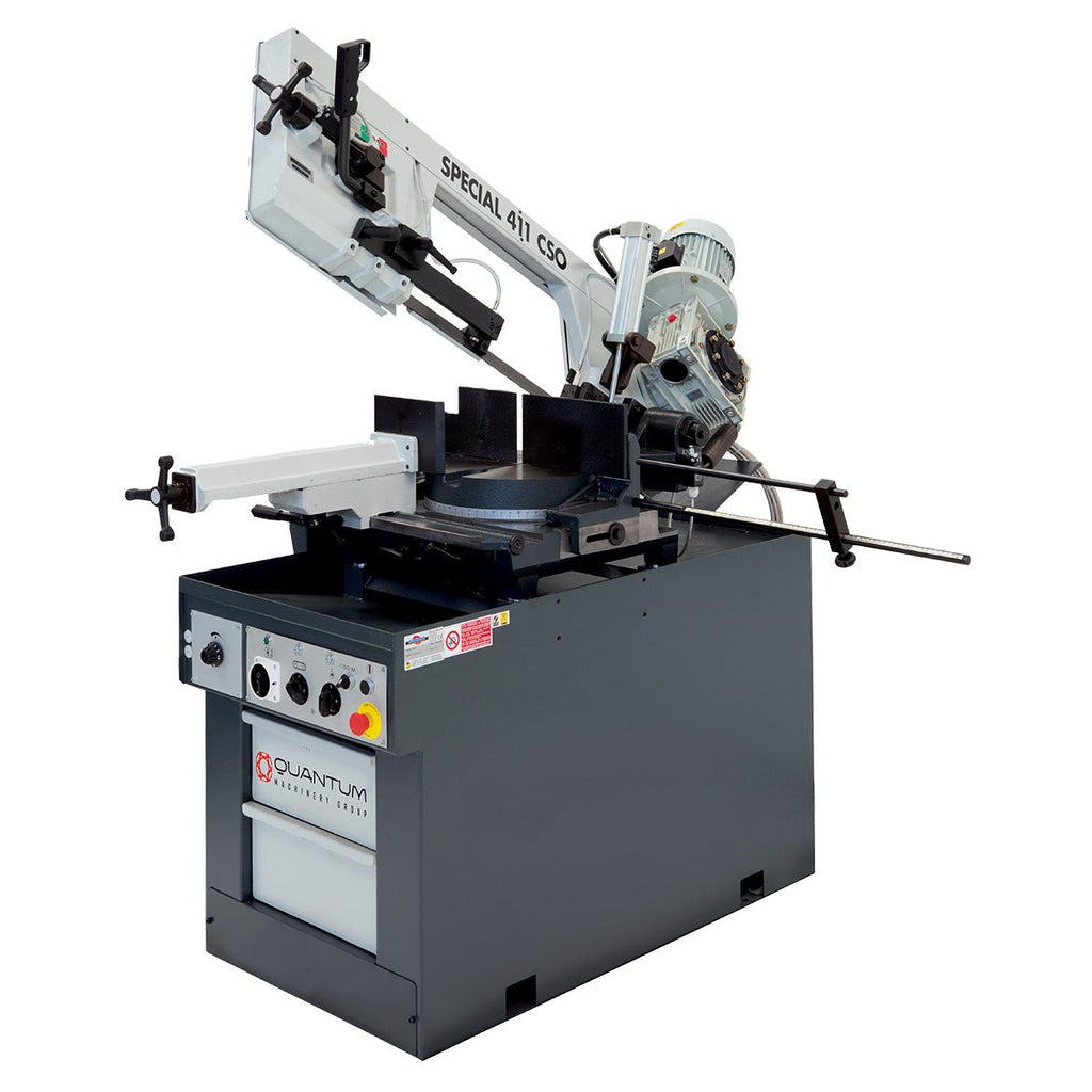 S 411 CSO: Manual Band Saw with Automatic Head Descent and Variable Speed Inverter (11 - 3/4" Round Tube Capacity) - Band Saws - Quantum Machinery Group - In Stock and Sold in the USA