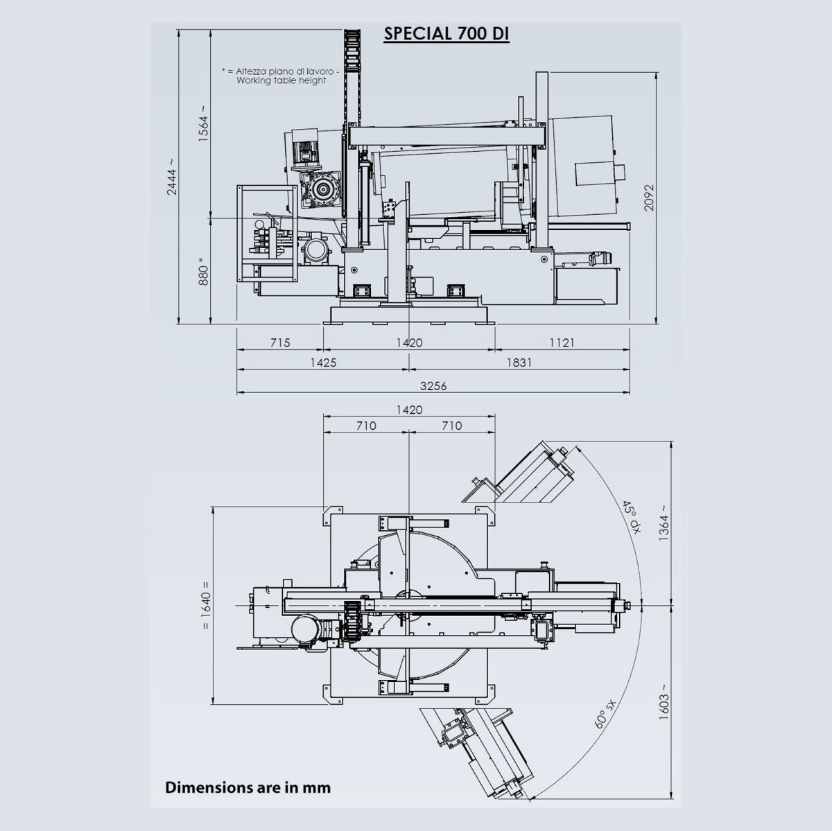 S 700 DI: Semi - Automatic Band Saw with Variable Speed Inverter (20 - 3/4" Round Tube Capacity) - Band Saws - Quantum Machinery Group - In Stock and Sold in the USA