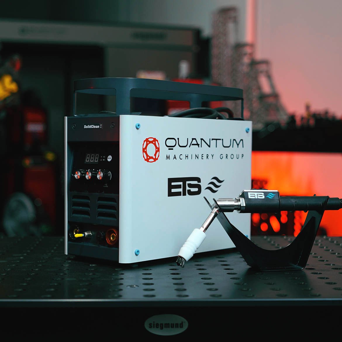 SolidClean X150 Production 100 Amp Weld Cleaning Machine with Integrated Fluid Feed - Weld Cleaning Machines - Quantum Machinery Group - In Stock and Sold in the USA