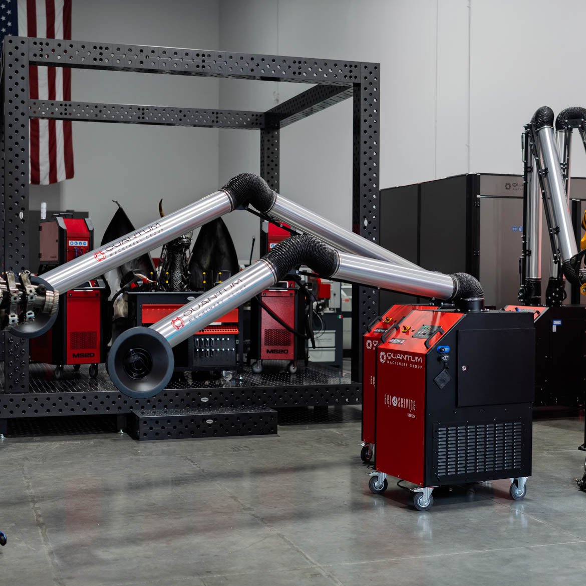 UNI 2H: Professional Mobile Welding Fume Extraction System with 10' Aluminum Extraction Arm - Welding Fume Extraction Systems - Quantum Machinery Group - In Stock and Sold in the USA