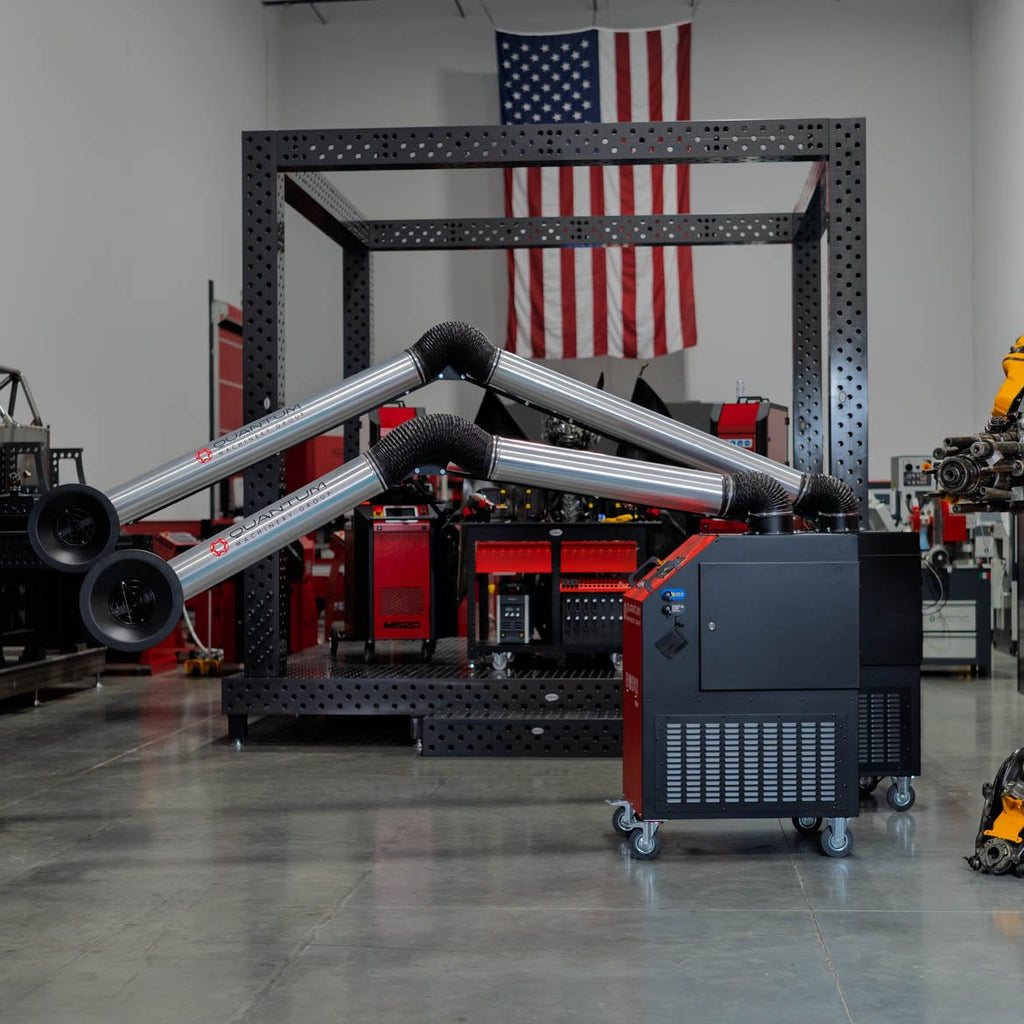 UNI 2H: Professional Mobile Welding Fume Extraction System with 10' Aluminum Extraction Arm - Welding Fume Extraction Systems - Quantum Machinery Group - In Stock and Sold in the USA