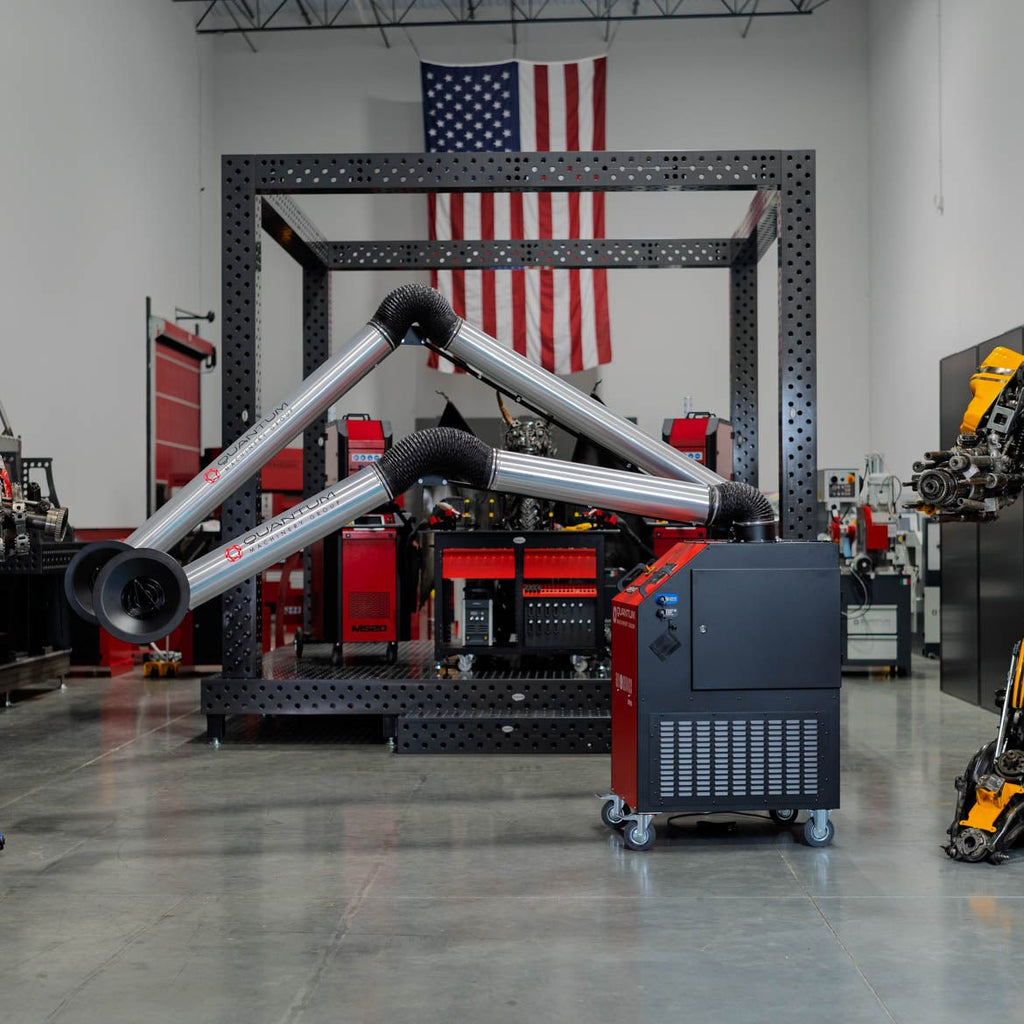 UNI 2H: Professional Mobile Welding Fume Extraction System with 10' Aluminum Extraction Arm - Welding Fume Extraction Systems - Quantum Machinery Group - In Stock and Sold in the USA