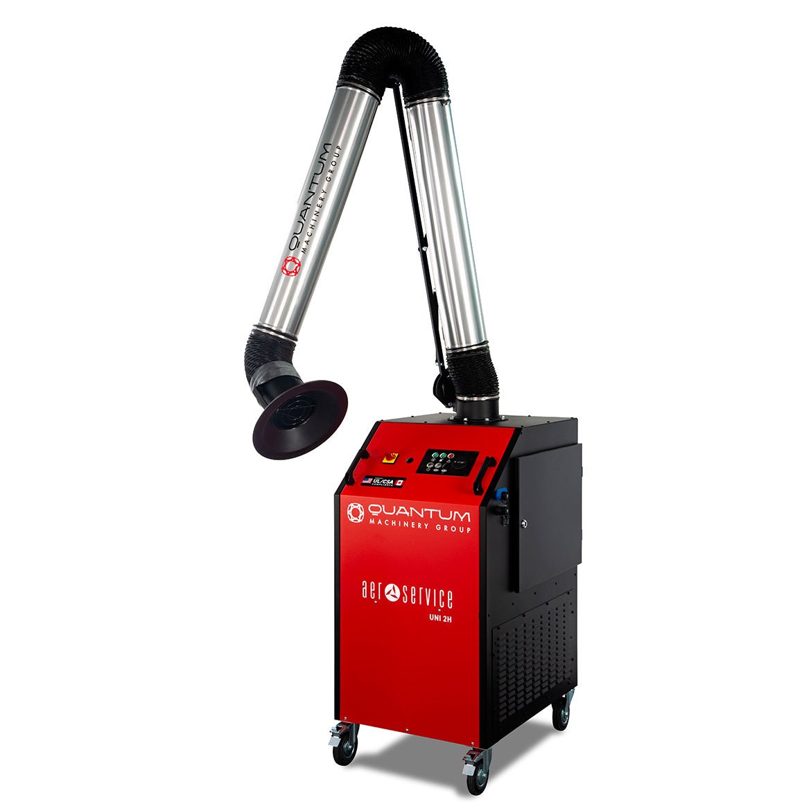 UNI 2H: Professional Mobile Welding Fume Extraction System with 13' Aluminum Extraction Arm - Welding Fume Extraction Systems - Quantum Machinery Group - In Stock and Sold in the USA Main image