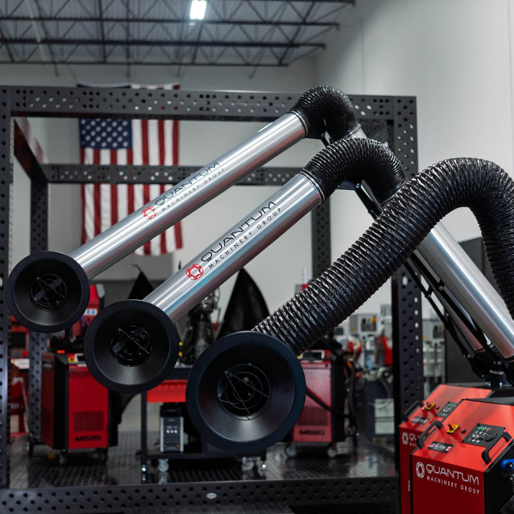 UNI 2H: Professional Mobile Welding Fume Extraction System with 13' Aluminum Extraction Arm - Welding Fume Extraction Systems - Quantum Machinery Group - In Stock and Sold in the USA