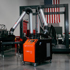 UNI 3.2.2 W3: Dual - Arm Self - Cleaning Mobile Filter Unit for Welding Fumes with 10' Aluminum Extraction Arms - Welding Fume Extraction Systems - Quantum Machinery Group - In Stock and Sold in the USA