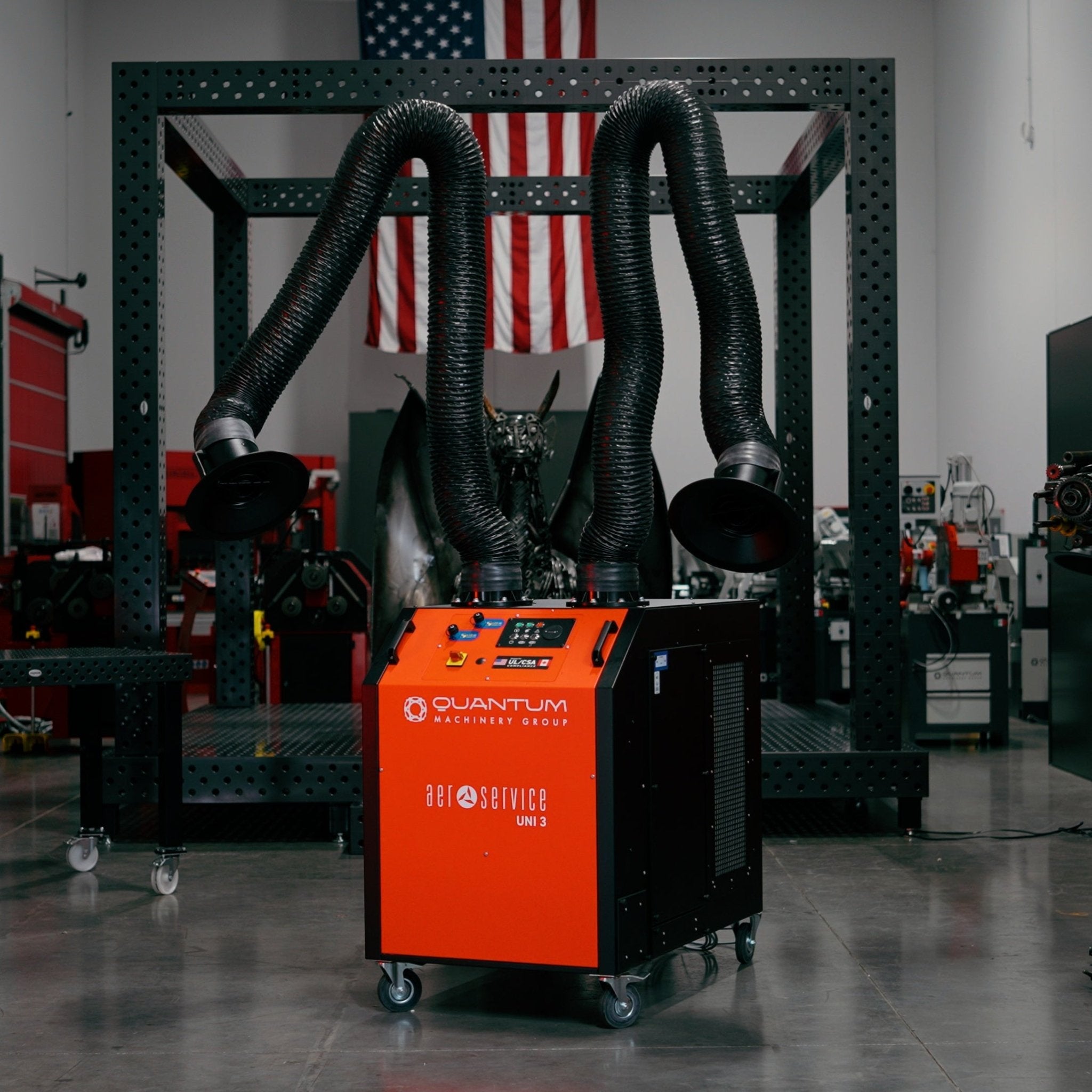 UNI 3.2.2 W3: Dual-Arm Self-Cleaning Mobile Filter Unit for Welding Fumes with 10' Flex Arms Secondary image