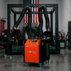 UNI 3.2.2 W3: Dual-Arm Self-Cleaning Mobile Filter Unit for Welding Fumes with 10' Flex Arms - Welding Fume Extraction Systems - Quantum Machinery Group - In Stock and Sold in the USA